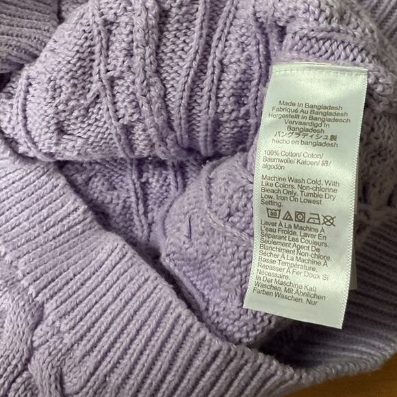 J Crew Diagonal cable-knit sweater purple xs - Picture 8 of 10